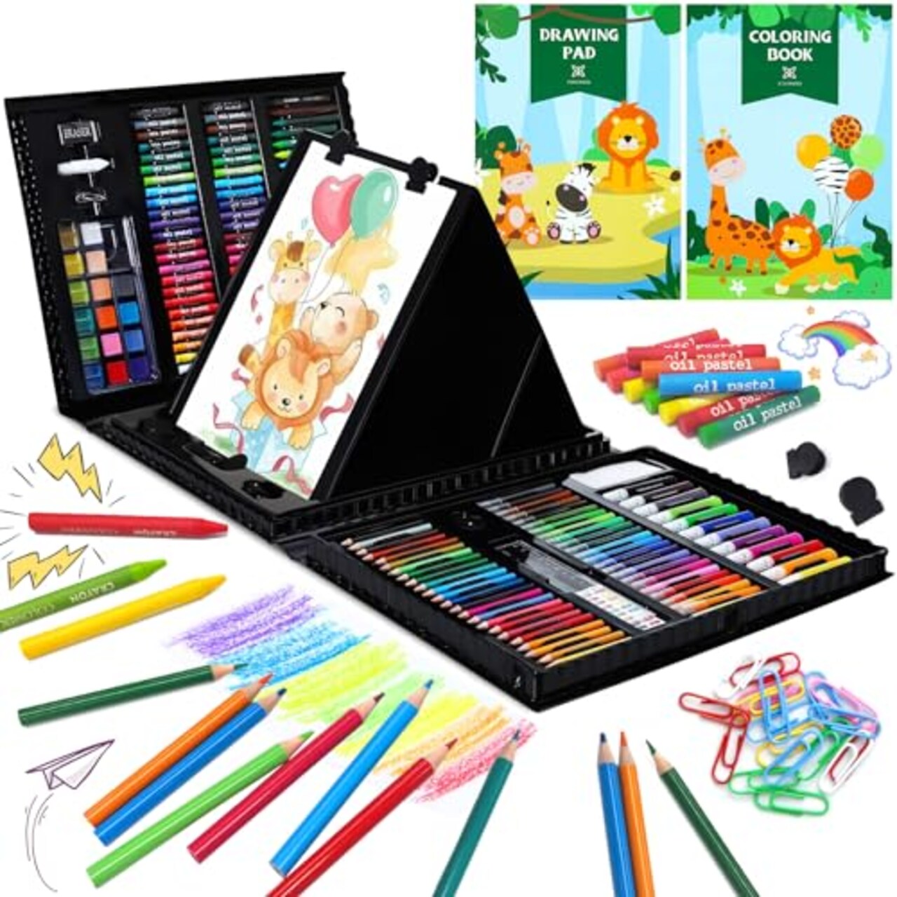 Art Supplies Kit, 276 PCS Art Set for Kids, Art Kits, Art Drawing Kit with  Double Sided Trifold Easel Box with Oil Pastels, Crayons, Colored Pencils,  Paint Brush, Watercolor Cakes